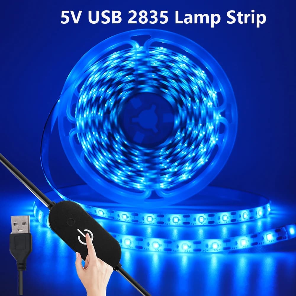 5V USB 2835 Striscia LED Touch Dimmer Kit Nastro luminoso flessibile 60LED/m DC sotto le luci dell'armadio Lampada notturna Impermeabile 0.5M 1M 2M 5M