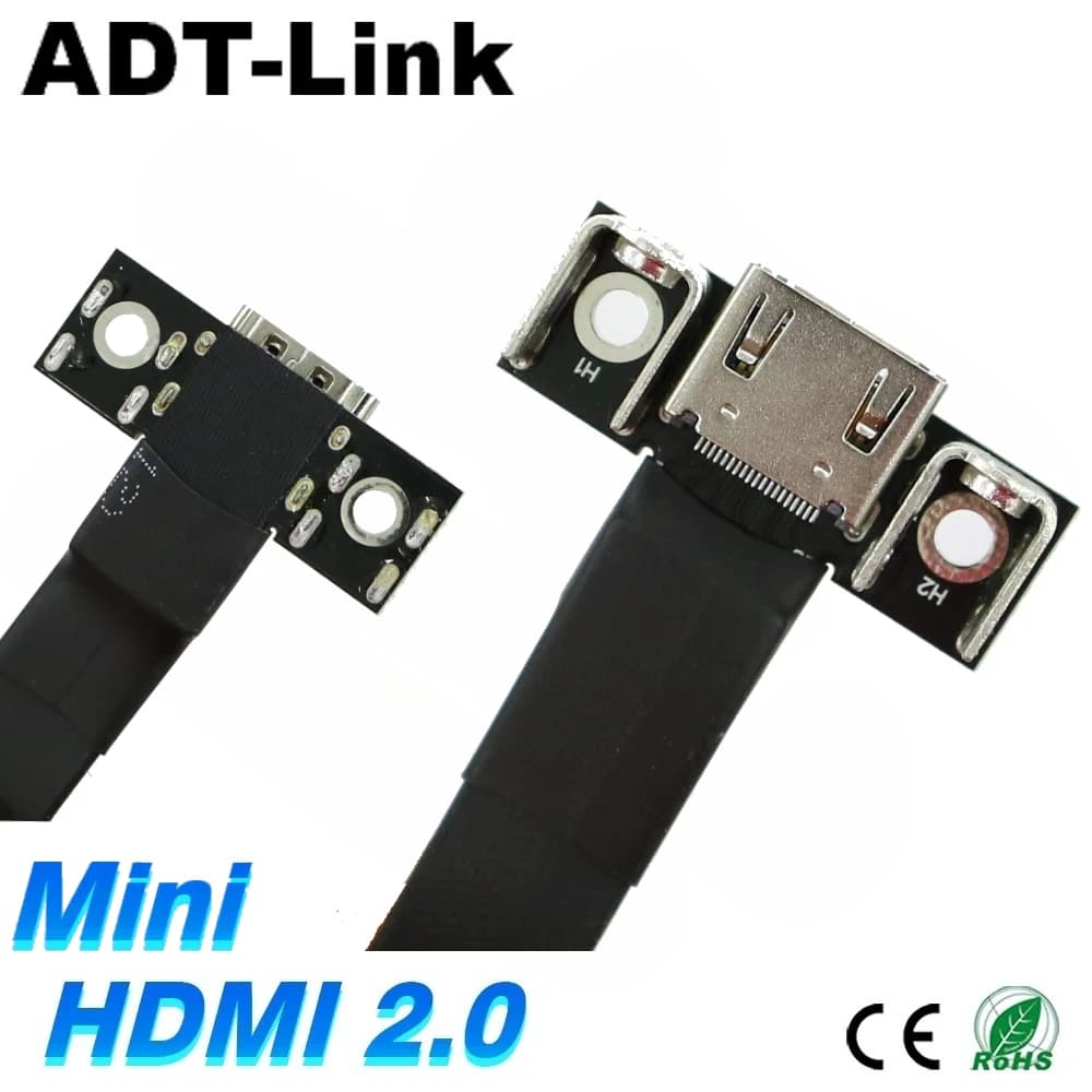 ADT 4K HDMI-V2.0 Standard-HDMI a Mini-HDMI Maschio a Femmina Cavo di prolunga video a nastro piatto incorporato FPC FPV GPU Prolunga audio