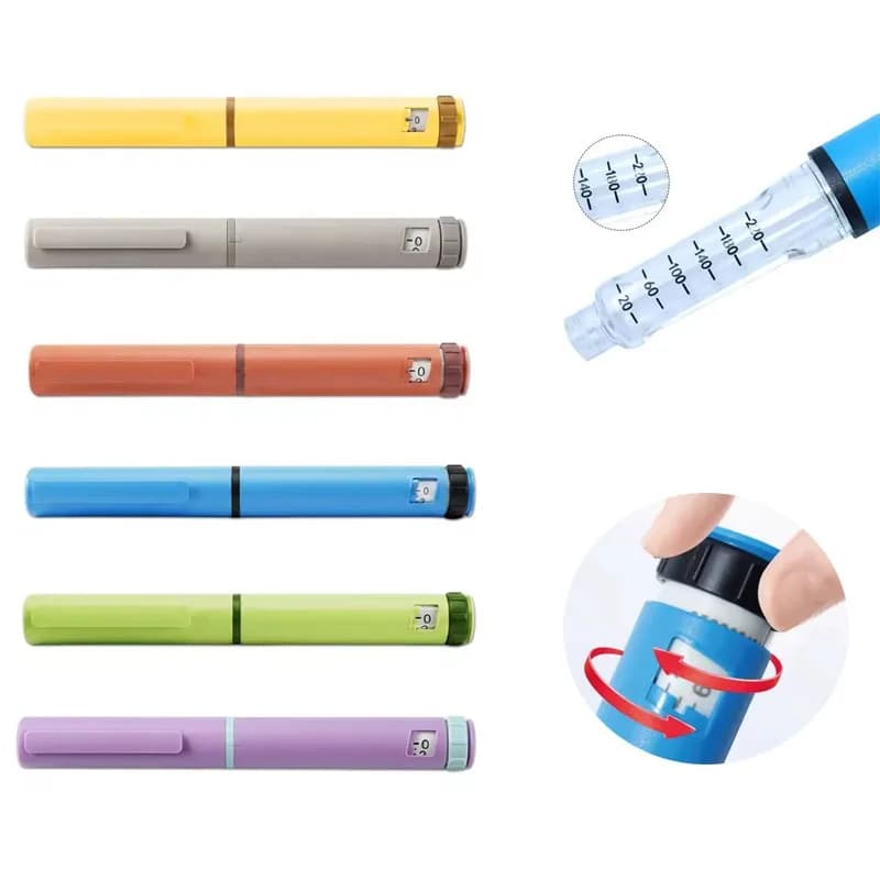 60U Reusable Peptide Injection Pen with Portable Case, Adjustable Dose Magic Pen Fits 3ml Glass Cartridge