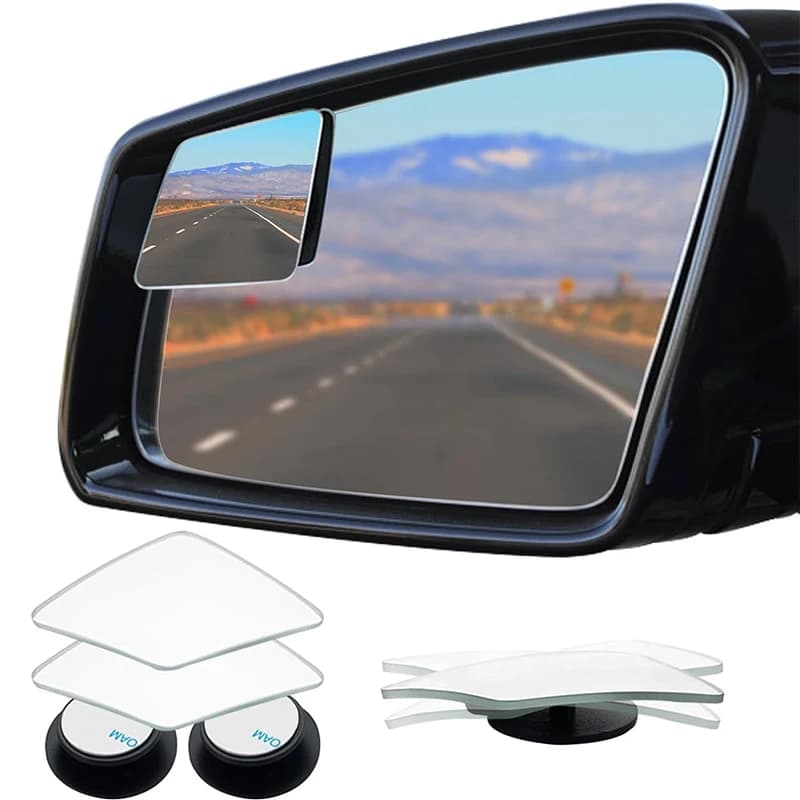 Specchietto retrovisore per auto senza cornice con diamanti, 360 ° Specchietto retrovisore convesso regolabile, retromarcia ad alta definizione e grandangolare