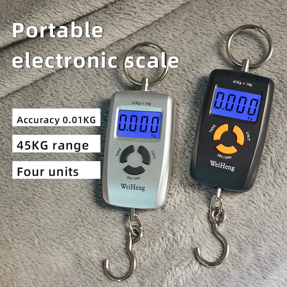 Nuovo 45kg/10g Bilancia sospesa portatile LCD Digital Bagagli Valigia Bilancia Maniglia Borsa da viaggio Bagagli Pesce Ponderazione Gancio Bilance