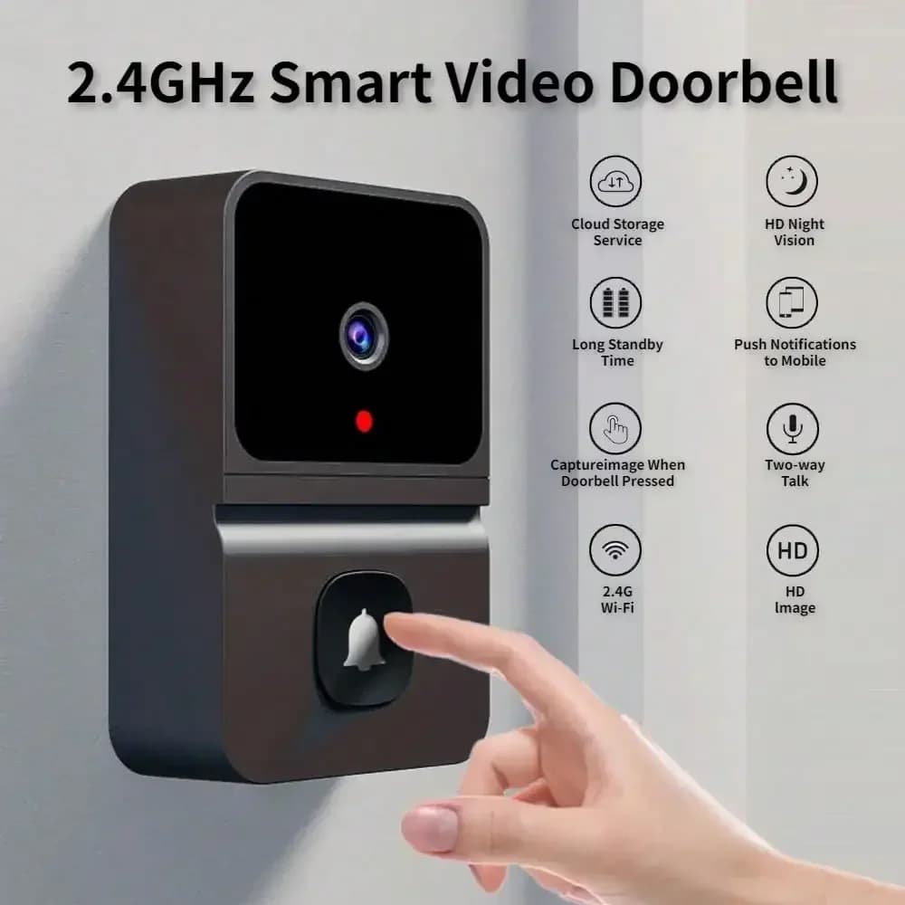 Campanello senza fili WiFi esterno 480P telecamera di sicurezza campanello per porte visione notturna video citofono cambio vocale per campanello monitor domestico