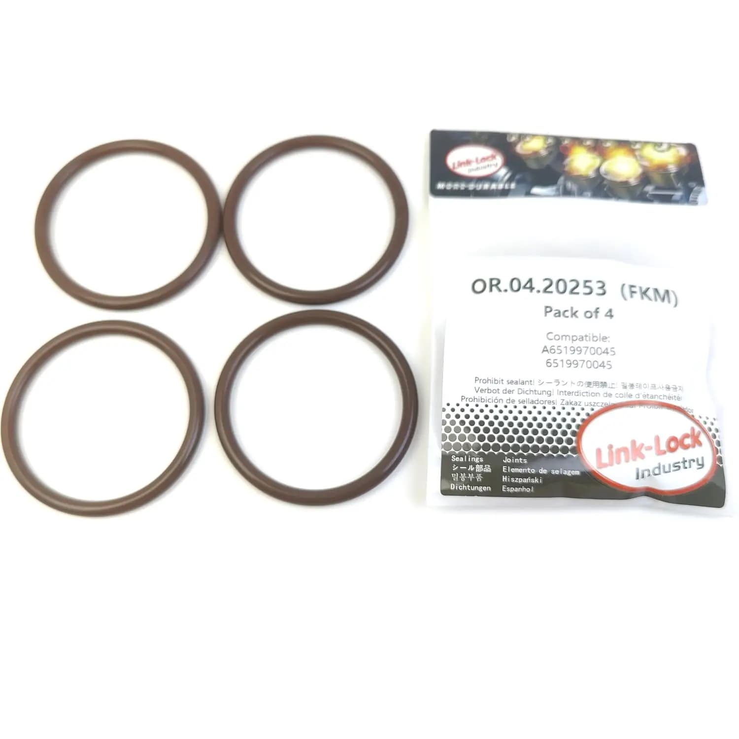 Kit O-Ring di tenuta LINK-LOCK 4PCS OR.04.20253 FKM Viton per alloggiamento filtro aria e tubo di aspirazione A6519970045 6519970045 per MERCEDES-BE