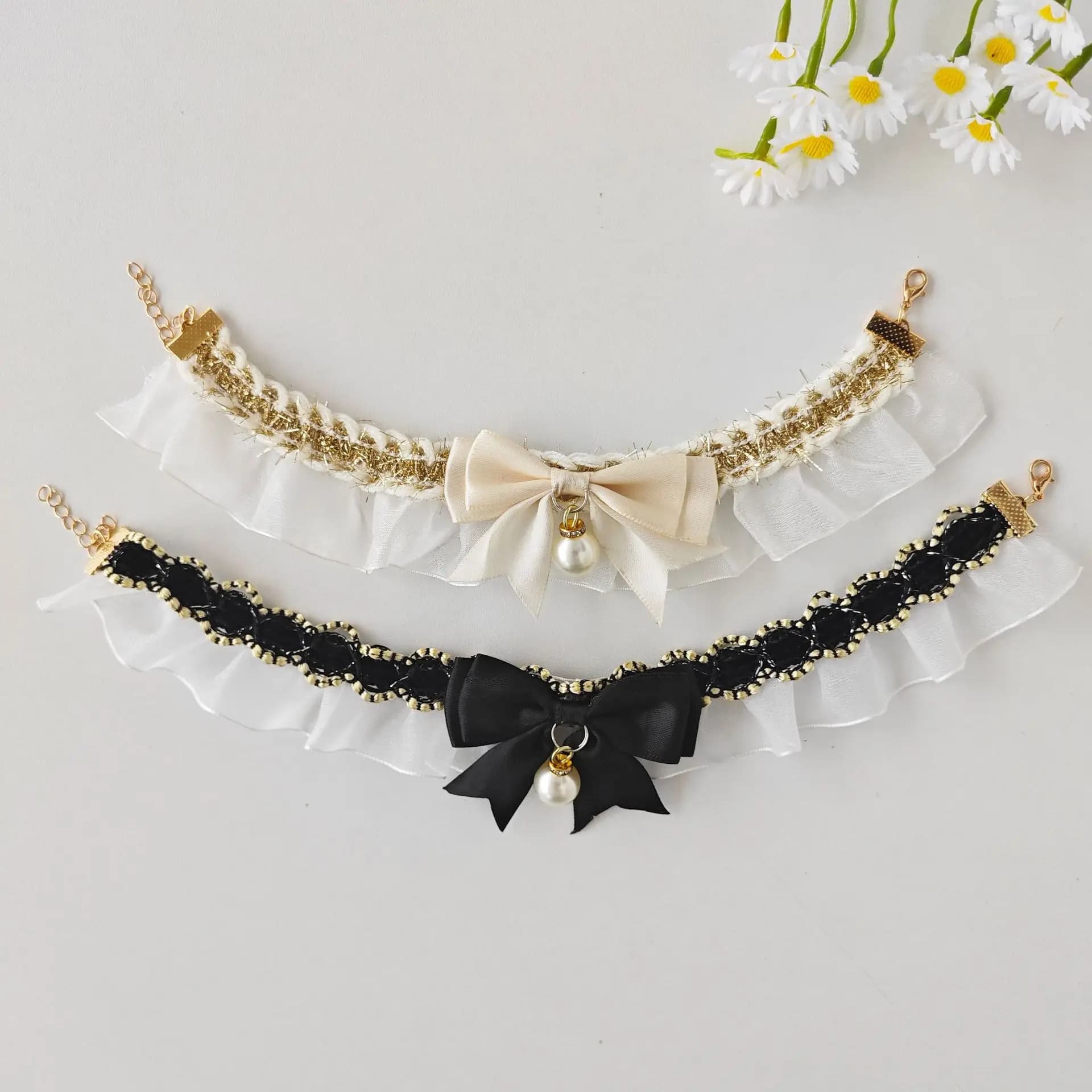 Collare per gatti Decorazione per asciugamani per bava di cane Collana con bavaglino per animali domestici Papillon in pizzo Sciarpa Anello per il collo Accessori per cuccioli Forniture per animali domestici