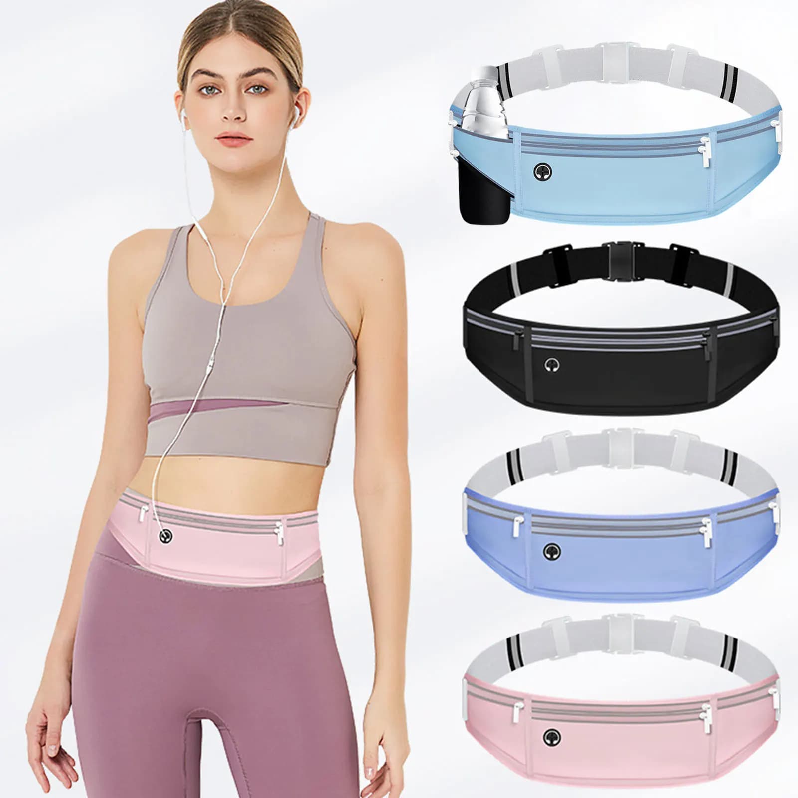 Adjustable Running Waist Bag, Sports Waist Waist Belt Case for Cell Phone Men Naked Waist Gym Sports Bags Running Waist Bags