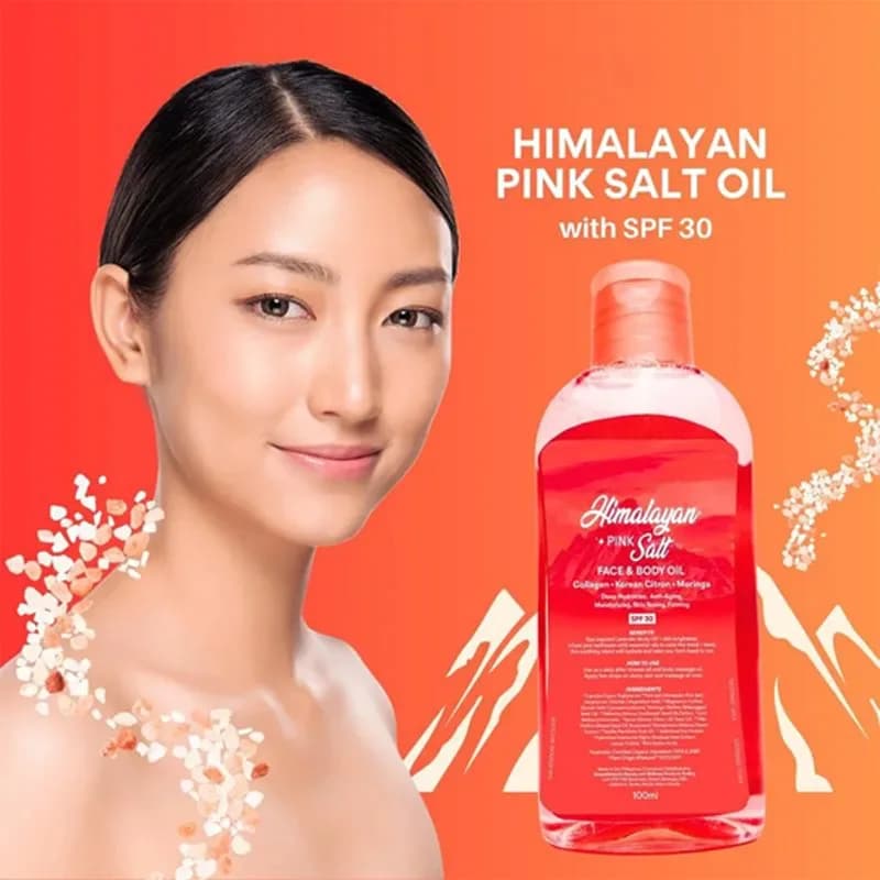 Rose Salt Oil SPF 30 from 100ml, Collagen Hydrating, Soothing, Purifying the Pores, Reduced Acne Signs and Cutaneous Relaxation for Face and Body