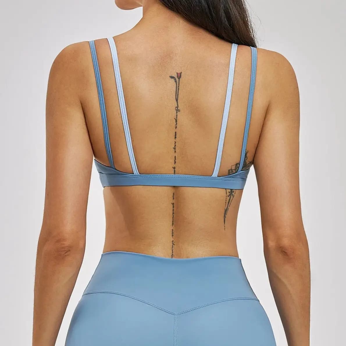 Women's Ningyu sports bra, Naked Back model, two-piece yoga bra with contrasting colors, sports underwear fast drying fitness.