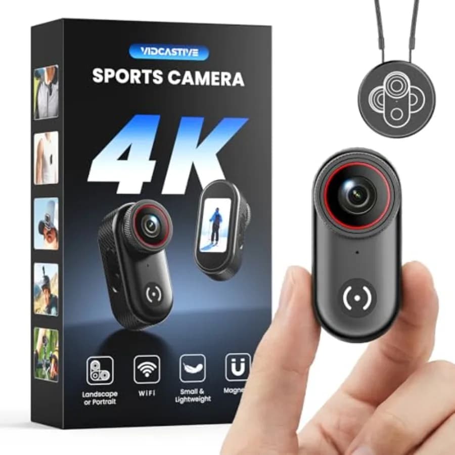 Mini videocamera 4K per lavoro, viaggi, animali domestici: action cam POV indossabile con schermo da 1,47 pollici, batteria da 150 minuti, supporto magnetico/a clip, thu