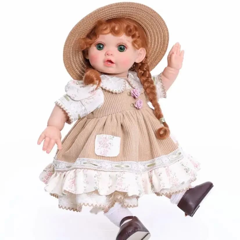 Bambola Reborn Realistica Cloveray Originale Stile Pastorale Retrò da 18 Pollici, Dipinta a Mano, Regalo di Compleanno per Bambina, Regalo di Natale, Giocattolo