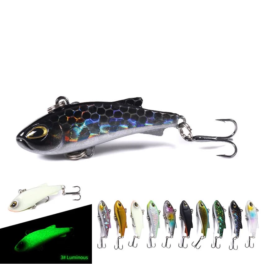 Wobblers luminosi che affondano lentamente VIB Fishing Lure 4g Lures Rattling Crankbait esca artificiale per l'inverno esca da pesca in acqua salata