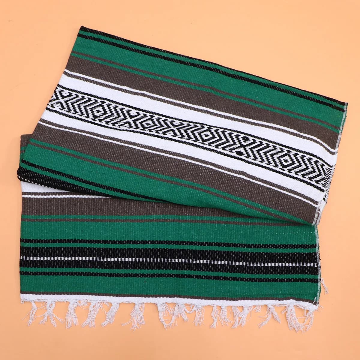 Cover Green Mexican 130x180cm, Vibrant, Thickness, Woven, Soft, for Sofa, Car, Yoga Mat, Plaid, Mixed Fabric Mantella