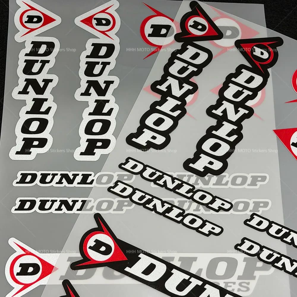 Waterproof Reflective Dunlop Logo Stickers Universal Decals for Motorcycle Bike Helmet Stickers
