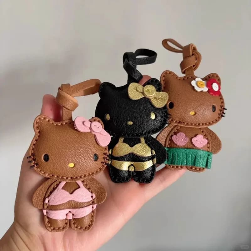 Kawaii Sanrio Hello Kitty Pecora Leather Hand Made for Car, Bag, Shoulder, Backpack, Gift for Girls Cartoon