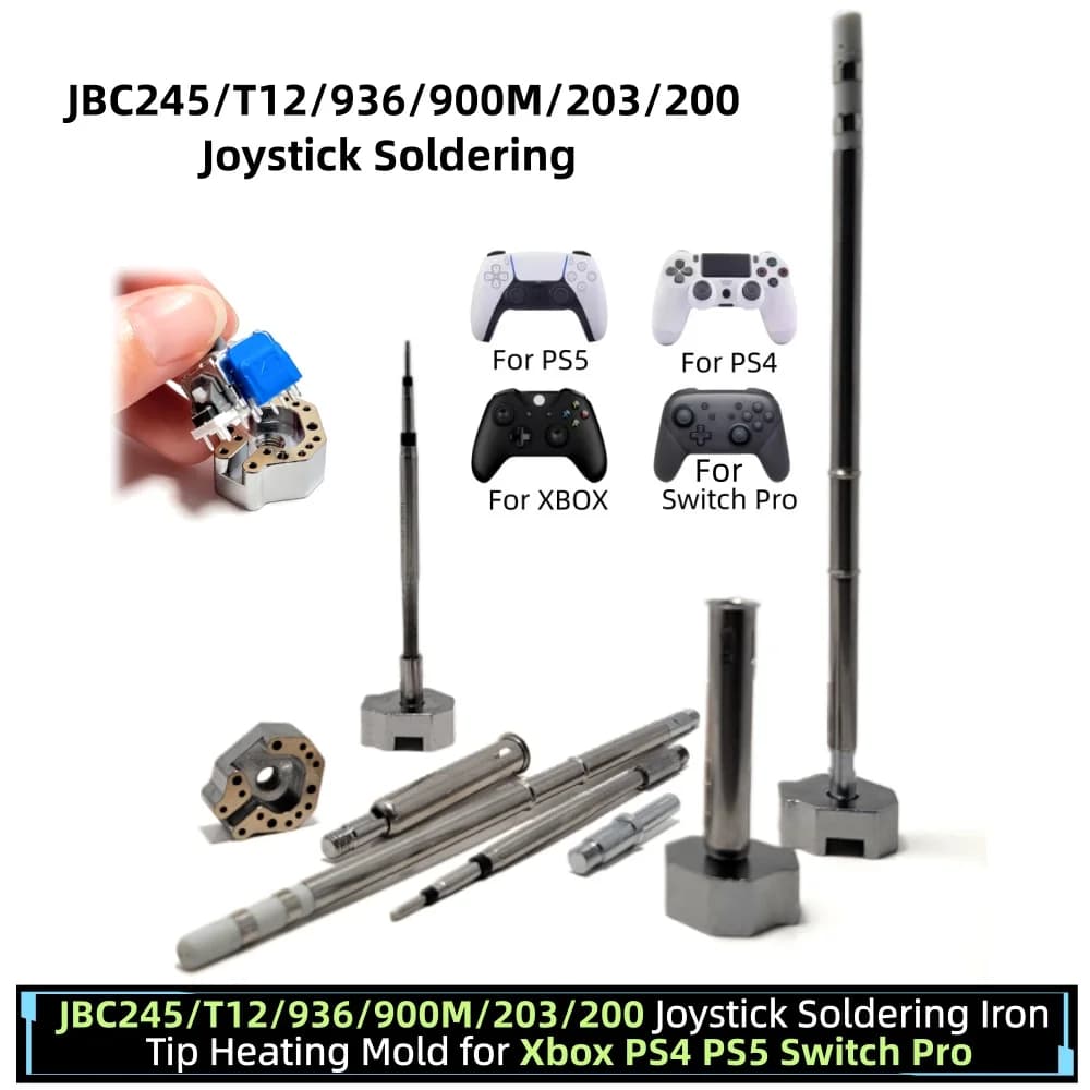 Punta per saldatore e stampo riscaldante per smontaggio joystick controller Xbox, PS4, PS5, Switch Pro (T12/JBC245/936/200)