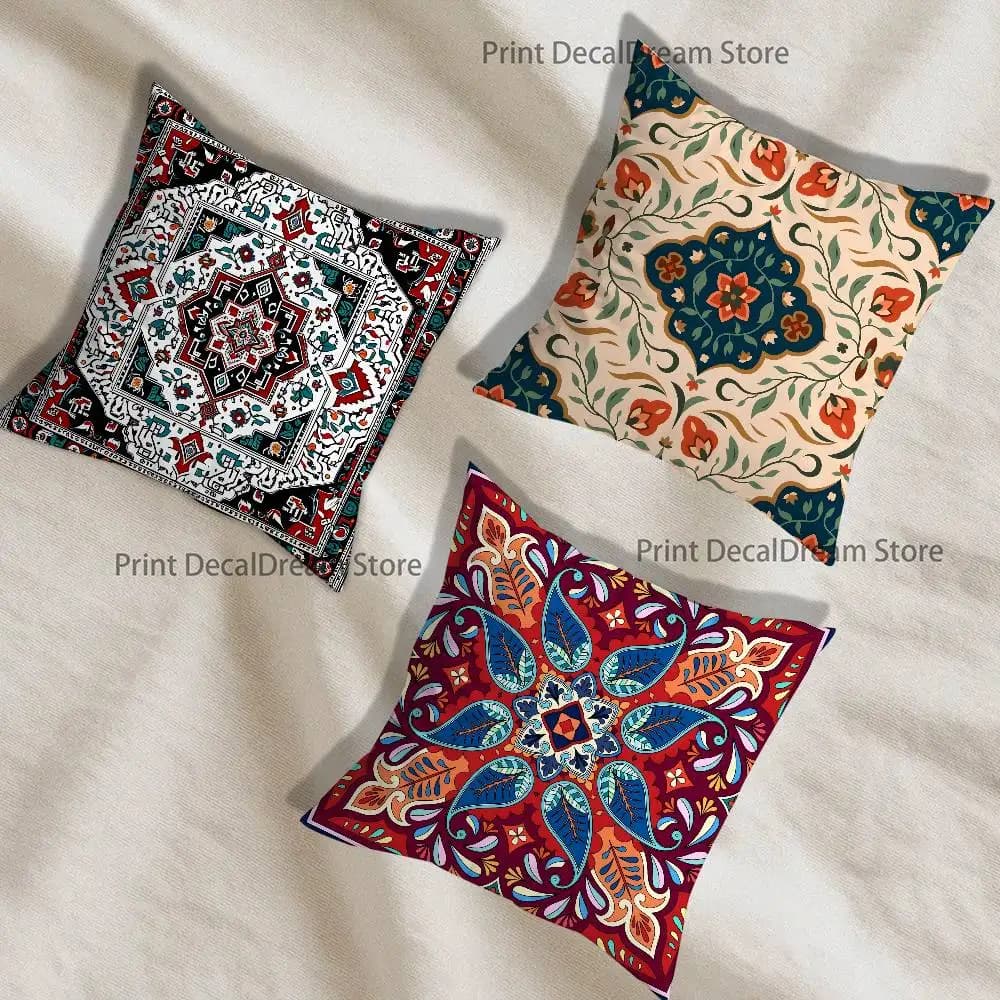 Cuscino con motivo floreale per tappeto persiano, per camera da letto, auto, caffetteria, soggiorno e divano, federa decorativa per cuscino