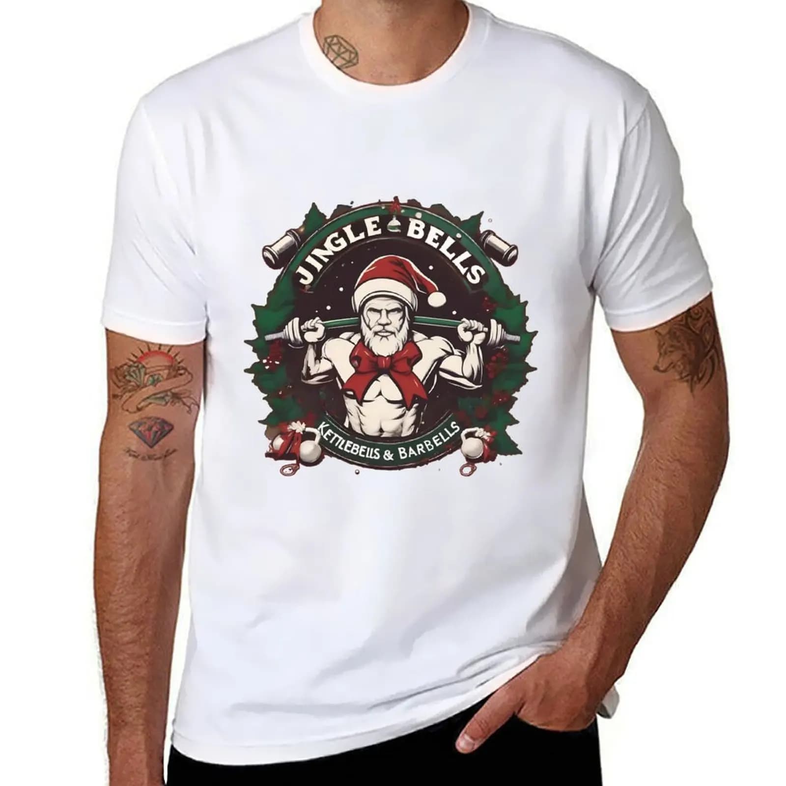 Jingle bells, kettlebells e manubri. T-shirt magliette maglietta anime firmata