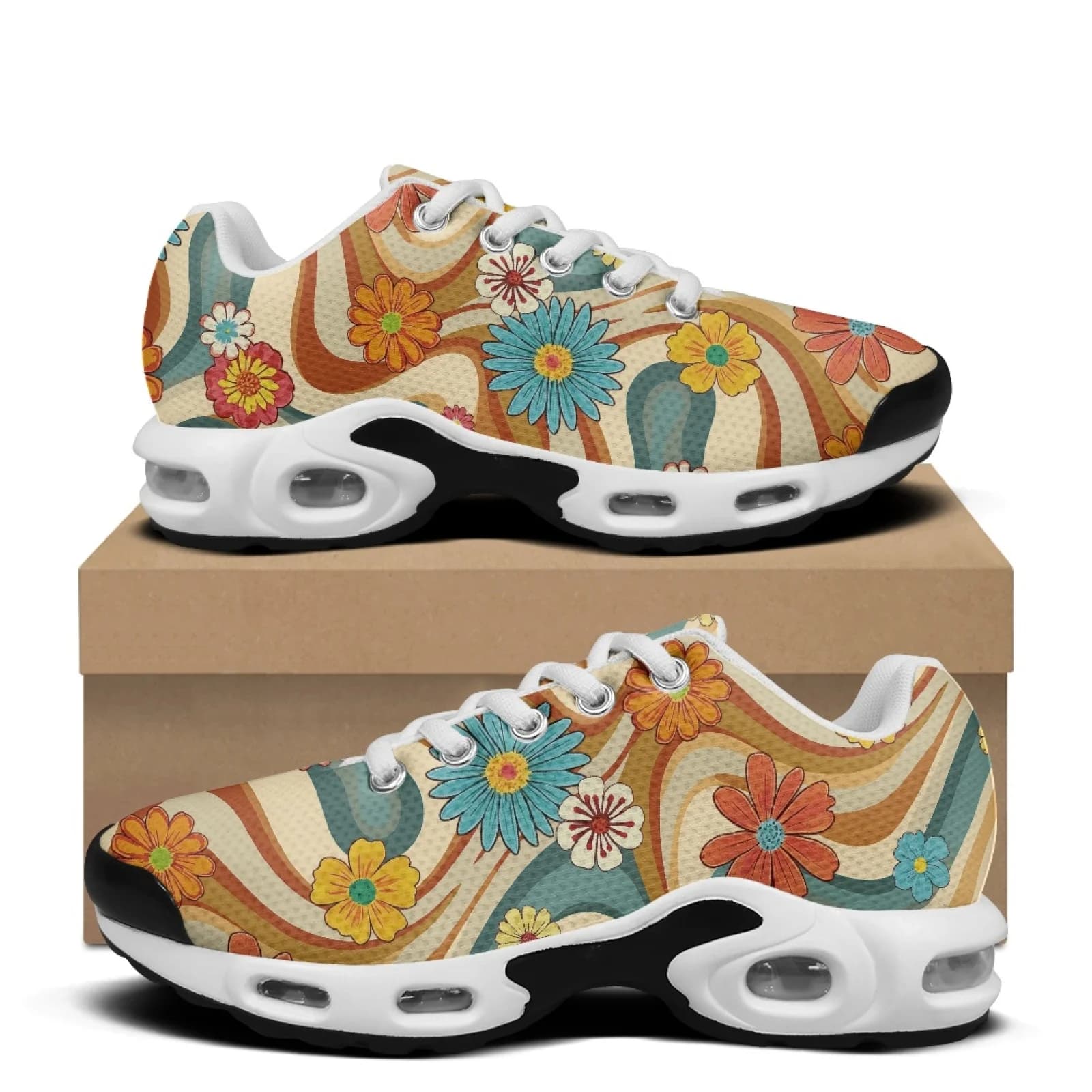 XIXIRIMIDO Air-Cushioned Sneakers Women's Running Shoes Men's Commuter Shoe Lightweight Breathable Soft Comfortable Daisy 36-48
