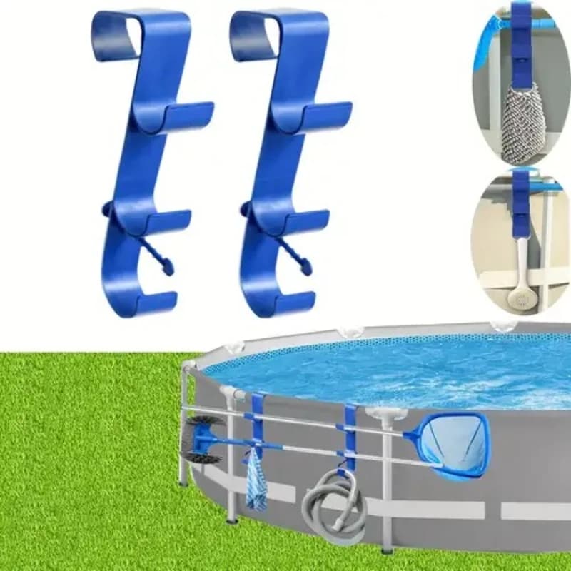Supporto per rete per skimmer per foglie per piscina a bordo piscina Ganci per palo per piscina telescopici regolabili in plastica Accessori per vasche idromassaggio per esterni fuori terra