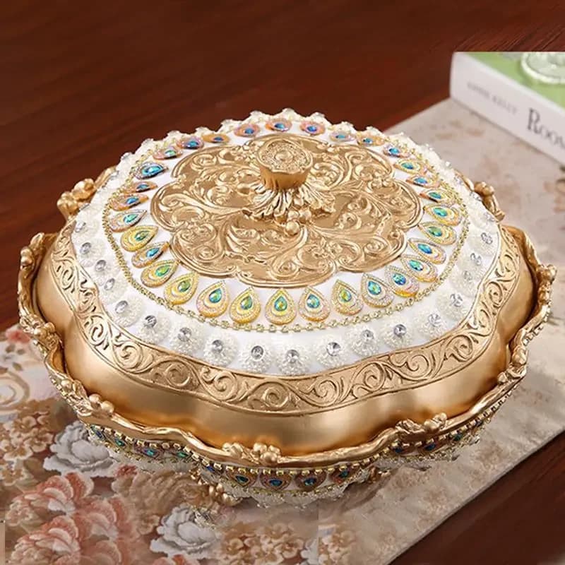 Diamanti per uso domestico, tavolino da salotto di lusso, piatto decorativo a griglia creativa, piatto per caramelle e frutta secca, decorazione