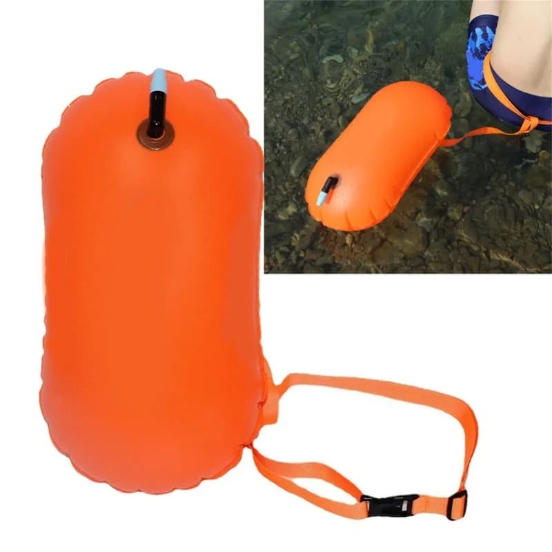Boa gonfiabile di sicurezza per nuoto in acque libere con sacca impermeabile per nuotatori, triatleti, snorkeler e surfisti