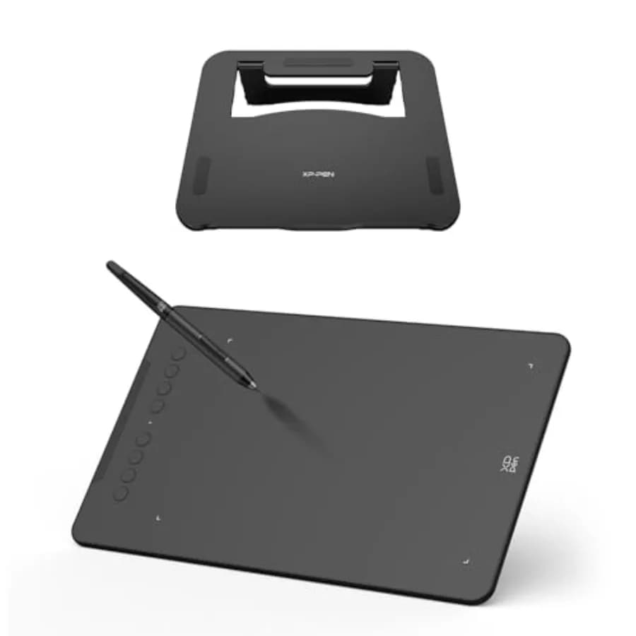 Tavoletta Grafica Deco 01 V3 Aggiornata - 16384 Livelli di Pressione, Stilo Senza Batteria, 10x6 Pollici, Tavoletta Grafica OSU, 8 Tasti Rapidi per Digitazione