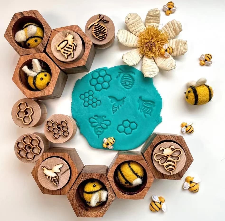 Ins timbri di pasta di argilla colorata Open Ended Toys gioco per bambini insegnante di legno ragazzi e ragazze Puzzle Seal Play