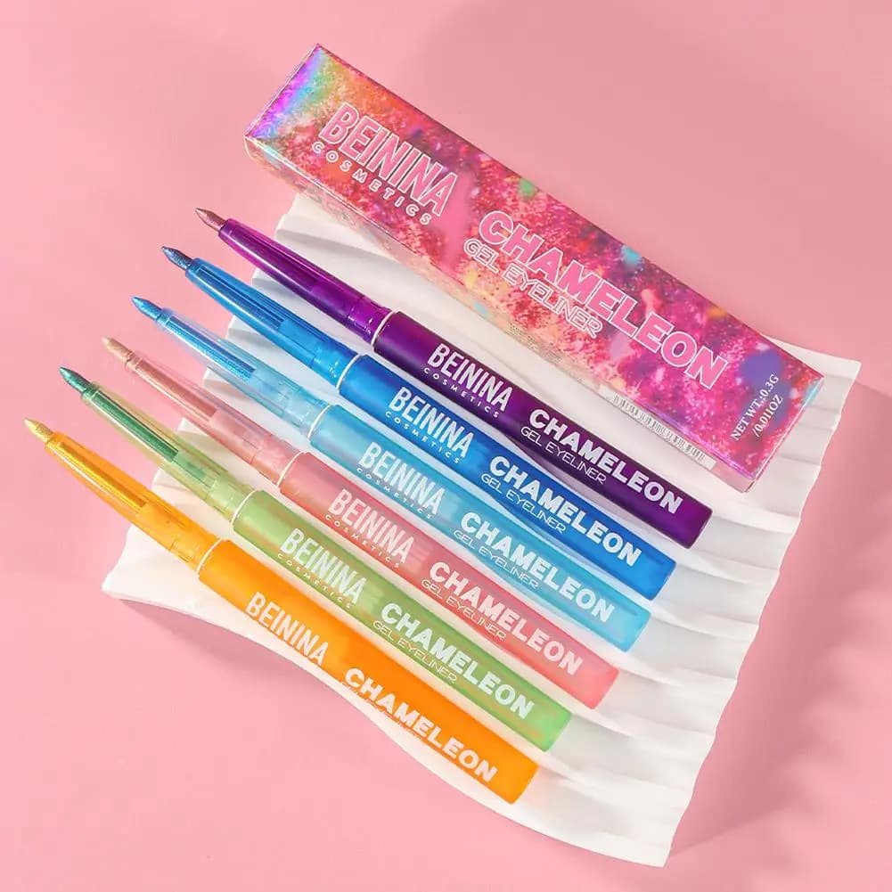 Eyeliner Camaleonte in 6 Colori, Ombretto Perlato Metallizzato Lucido, Glitter Multicromatico, Trucco Occhi Aurora Cangiante