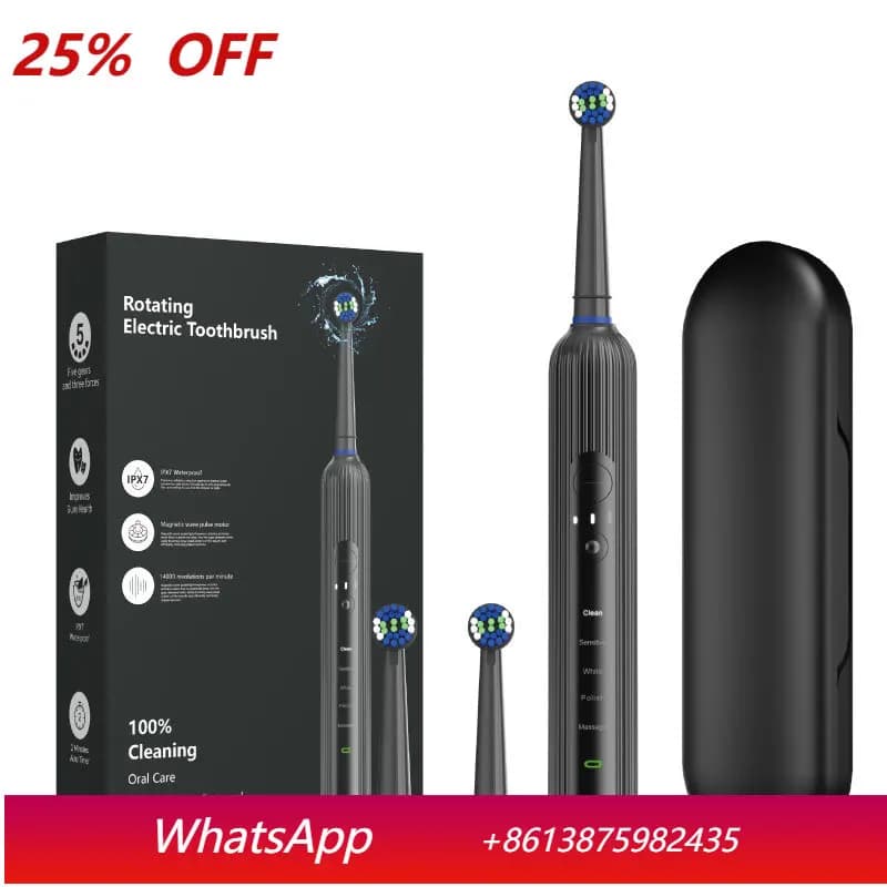 Yjq rotating electric toothbrush with long life battery, electric toothbrush for adults