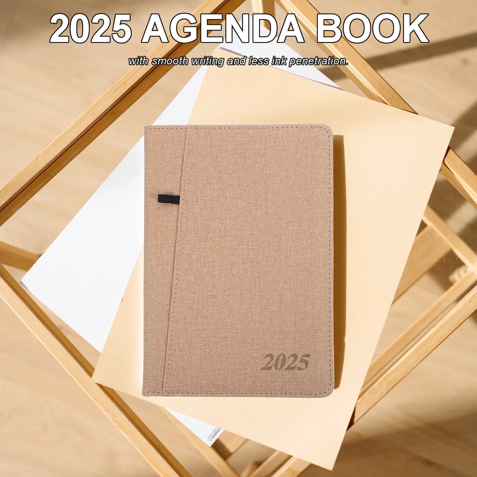 Agenda Giornaliera 2025, Pianificatore Accademico Formato A5, Organizer Portatile per Ufficio, Scuola e Casa, Diario e Quaderno per Appunti