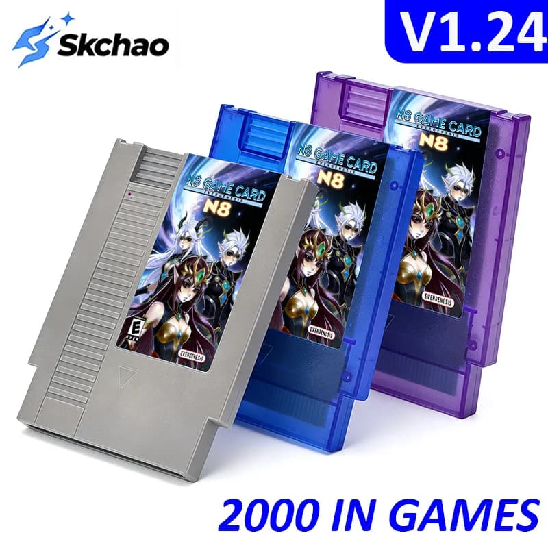 NES N8PLUS Game Card 2000-in-1 FC Multi Game Collection OSV1.24 Version For Family Computer NES Drive 8-Bit US Video GameConsole