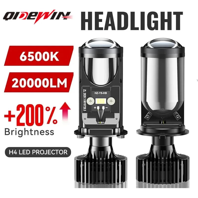 H4 LED proiettore lampadine per fari moto Bi LED proiettore per lenti accessori per moto Mini proiettore proiettore per fari