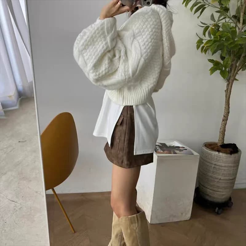 Fashion New Women's Long Sleeve Knitted Cardigan Sweater Women's Casual Cardigan Hooded Loose Jacket