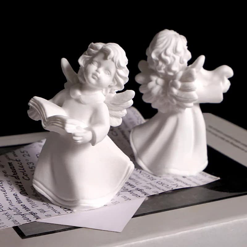 Stampo per candele profumate Stampo elastico in resina epossidica fai da te Stampo per angelo in silicone flessibile per decorazione in gesso Decorazioni per la casa Candela fai da te