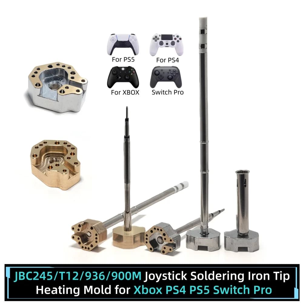Strumenti di riparazione e smontaggio joystick per controller Xbox, PS4, PS5, Switch Pro: punta per saldatore T12/JBC245/936 e stampo riscaldante