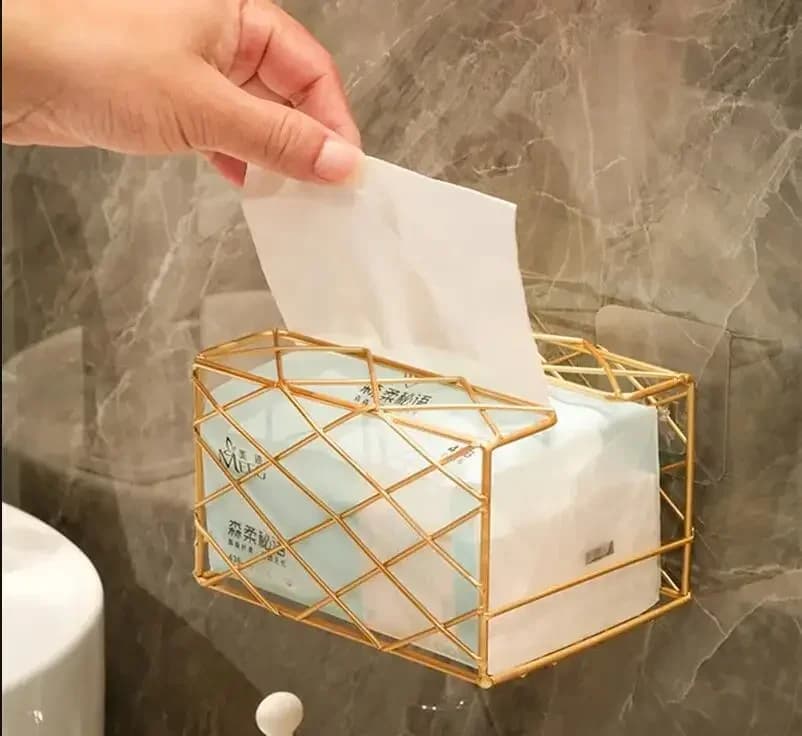 Scatola per fazzoletti in metallo WC Bagno Punch gratuito Scatola per fazzoletti sospesa a parete Scatola per fazzoletti di carta da tavolo di lusso leggera