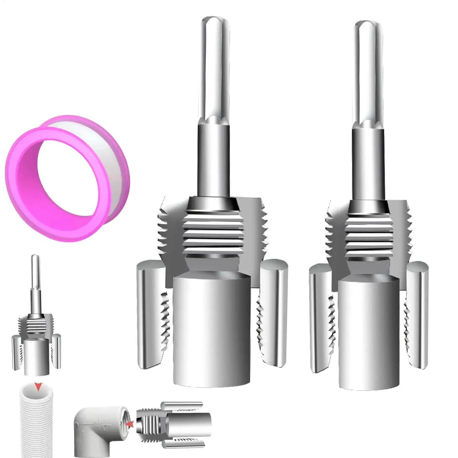 Integrated Tool for Internal and External Threading, Compatible with Electric Drill, PVC Pipe Filling Kit, Threading Tool