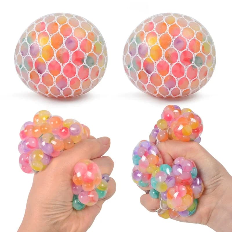 Palla Sensoriale Arcobaleno Antistress, Giocattolo 3D Morbido per Adulti e Bambini, Antiansia, Silenzioso, Non Tossico, per Ufficio e Aula