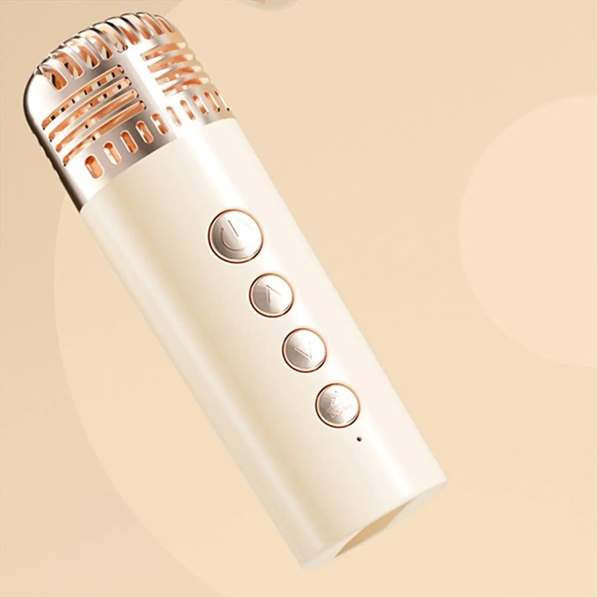 Macchina per Karaoke ABFN, Altoparlante Karaoke Portatile Bluetooth con Bassi e Luci Abbaglianti per Adulti e Bambini, con Microfoni, Bianco