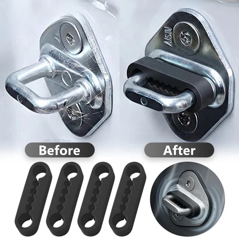Copertura in silicone per serratura auto, universale, antivibrazioni, antiurto, insonorizzante, antigraffio per chiusura automatica della portiera.