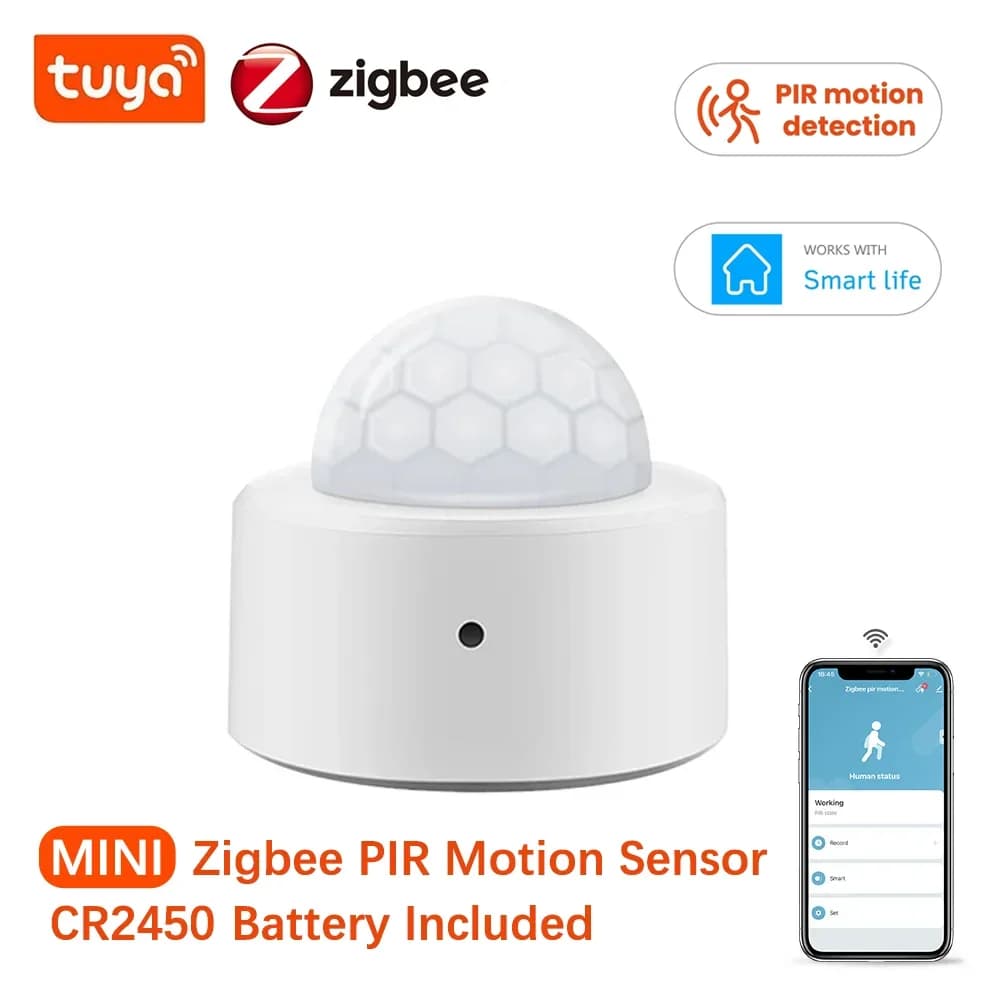 iHseno Tuya Zigbee Sensore di movimento umano Smart Home Mini PIR Sensore di movimento Rivelatore a infrarossi Sicurezza Vita intelligente Funziona con Alexa