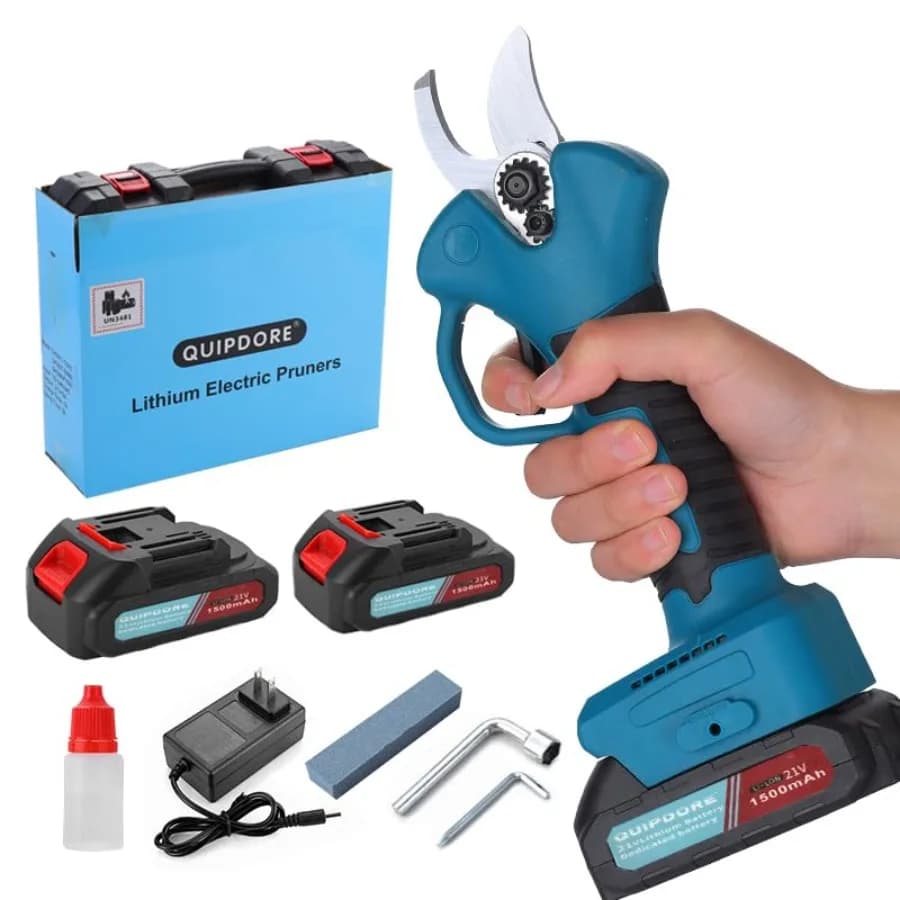 21V electric pruning scissors, wireless electric pruning shears with brushless motor and SK7 tungsten steel blade, 1500mAh*2 rechargeable battery