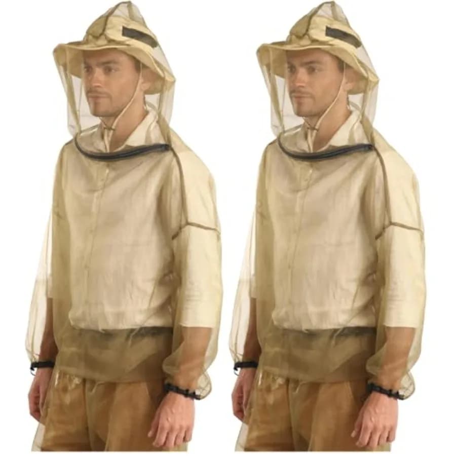 Mosquito Jacket - Bug Jacket with Hood for Men and Women - Mosquito Net for Gardening and Outdoor Protection from Bugs Flies Gn