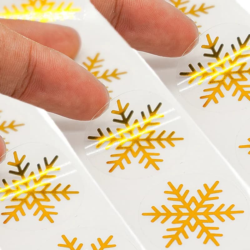 5000/500x Buon Natale Adesivi Oro lucido Stampaggio Etichetta trasparente Buste Carte Adesivo sigillante Adesivi Scrapbooking