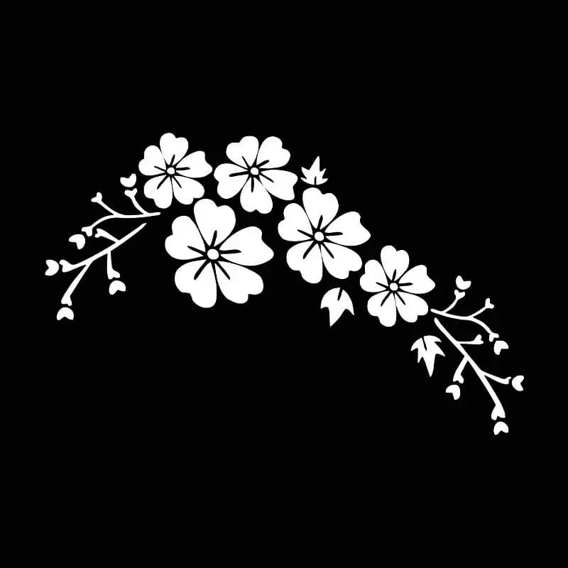 1Pc 20x12.6cm Sakura Flower Vinyl Sticker Waterproof Decal for Motorcycle Body Helmet Laptop Decor