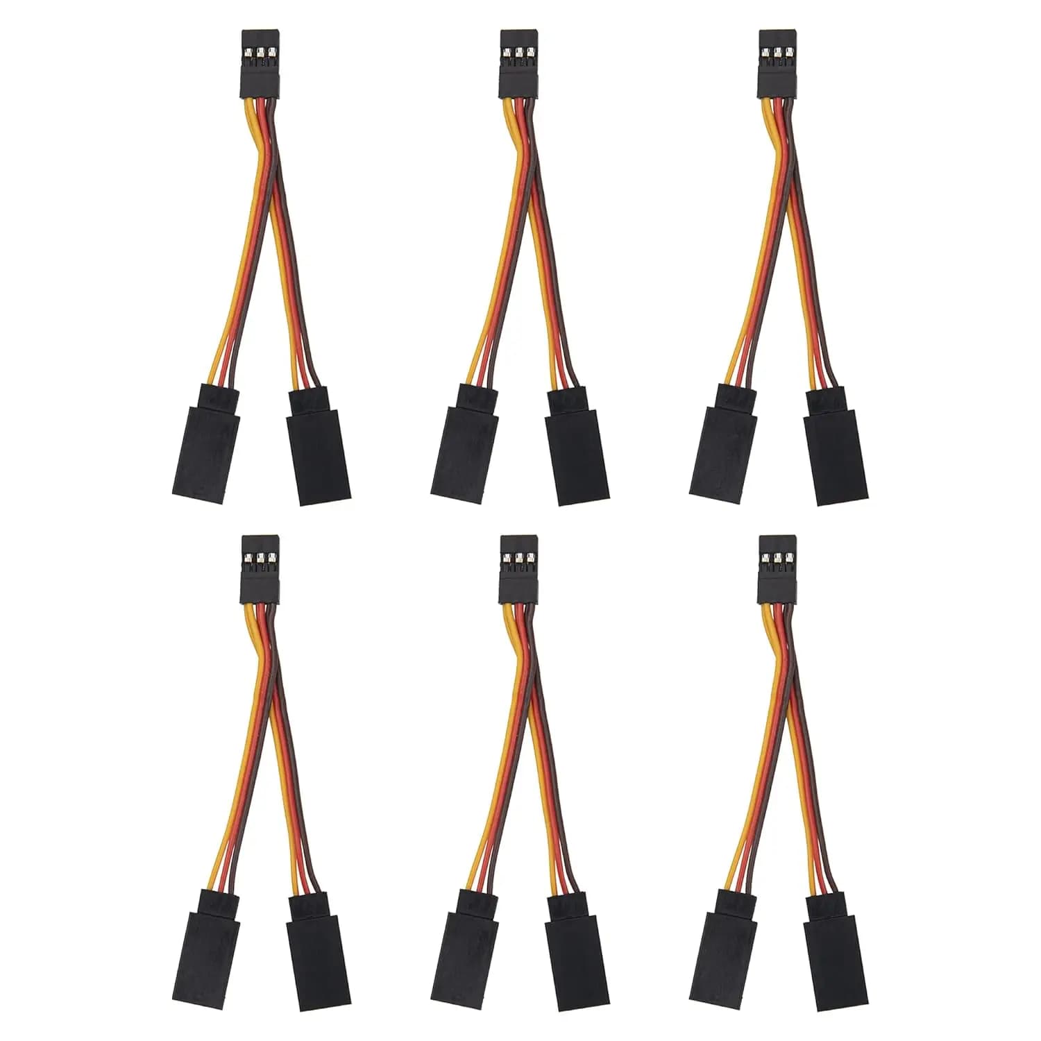 Cavo servo splitter stile ShareGoo JR da 6 pezzi, servo da 2,75" da 1 maschio a 2 femmine JR Y cablaggio cavo di prolunga per modelli RC