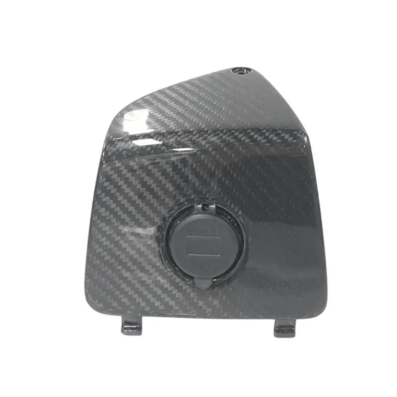 Motorcycle Accessories Carbon Fiber Front Glovebox Cover Glove Tool Box Guard With USB Port For VESPA GTS300 GTS250