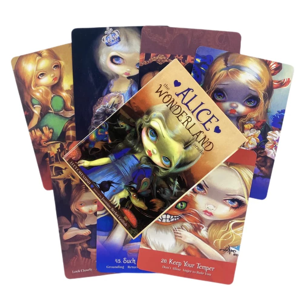 Alice Il Paese delle Meraviglie Carte Oracle Divinazione Fortune Telling Mazzo di addestramento dei tarocchi Intrattenimento Gioco da tavolo Edizione per feste