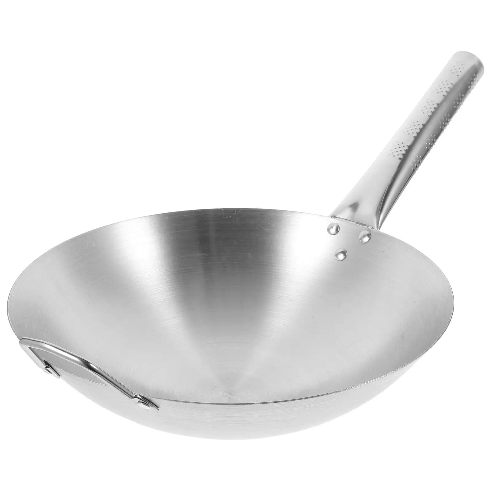 Padella Antiaderente in Acciaio Inox con Manico Lungo, Adatta per Cucine a Gas ed Elettriche