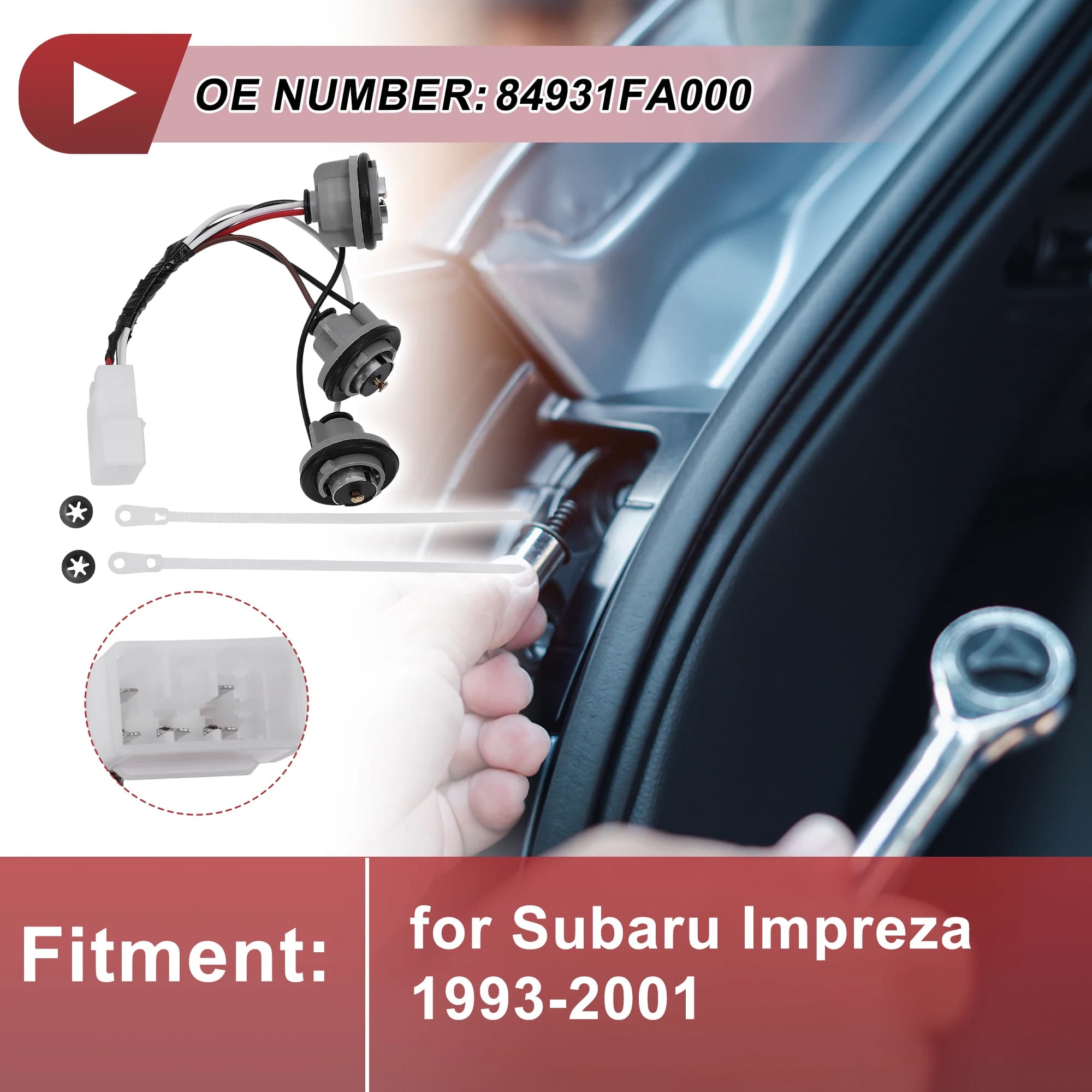 UXCELL Cablaggio presa fanale posteriore per Subaru Impreza No.84931FA000 Lampadina Treccia Connettore Cablaggio Fascetta