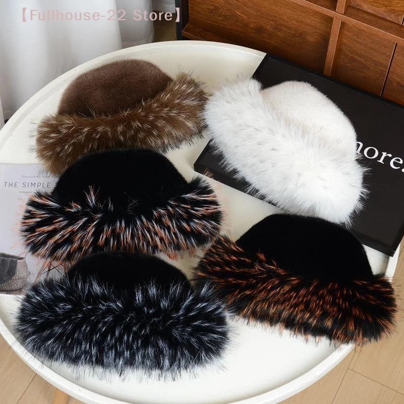 leMAX-22 daWinter fisherman hat for women, hat with thick and soft fur ear protection, Panama hat windproof and warm